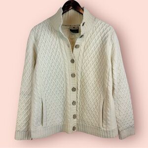 Carraig Donn | Cable Knit Button Down Cardigan Sweater, M